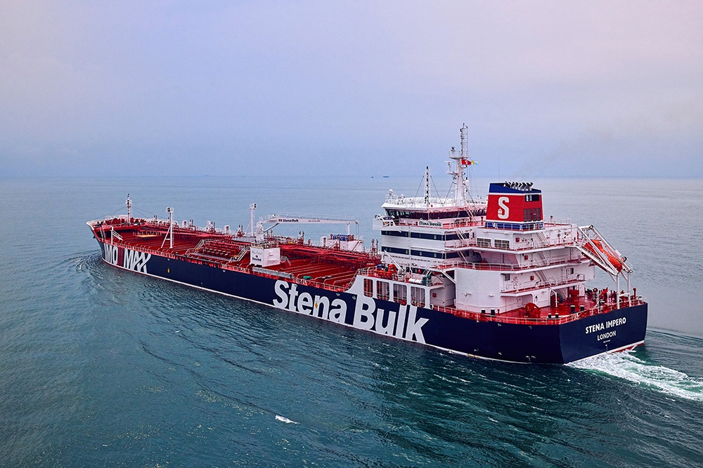 Stena Impero boat sailing on the sea.