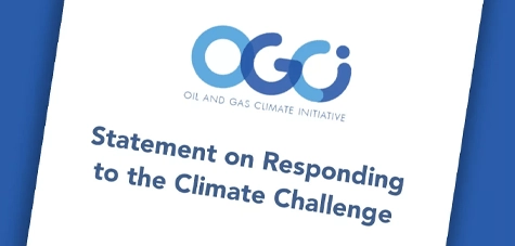 A close up of the OGCI Statement on Responding to the Climate Challenge.