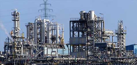 View of an oil field.