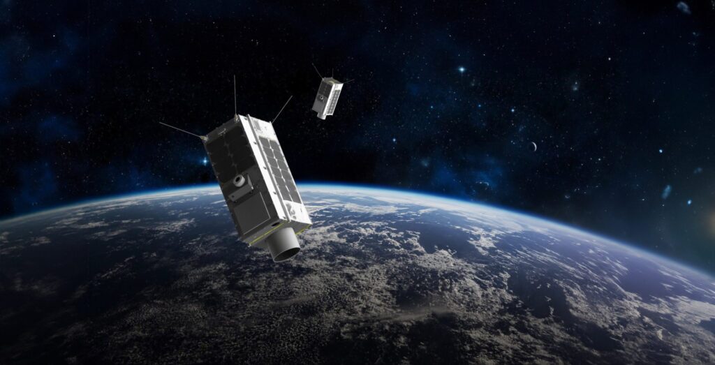 GHGSat satellites in orbit. Credit: GHGSatCH4