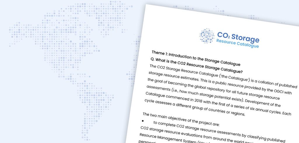 A close up of the front cover of the CO2 Storage Resource Catalogue