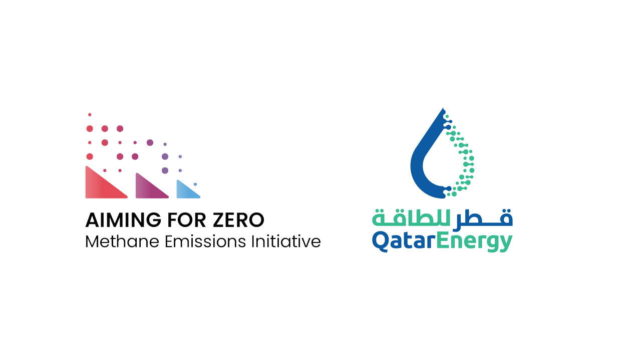 Aiming for Zero and QatarEnergy logos