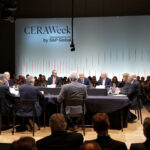 A group picture of the Strategic Roundtable at the CERAWeek conference in 2024
