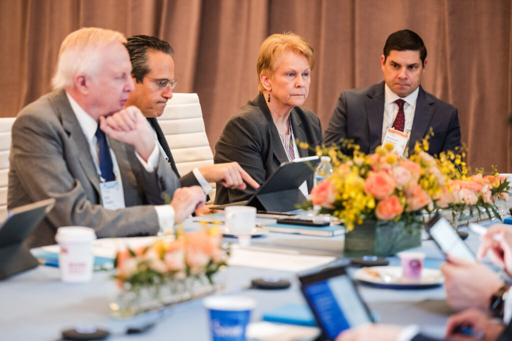 OGCI Chair Bob Dudley, Shell CEO Wael Sawan and Occidental CEO Vicki Hollub at March 2025 meeting. Credit: OGCI